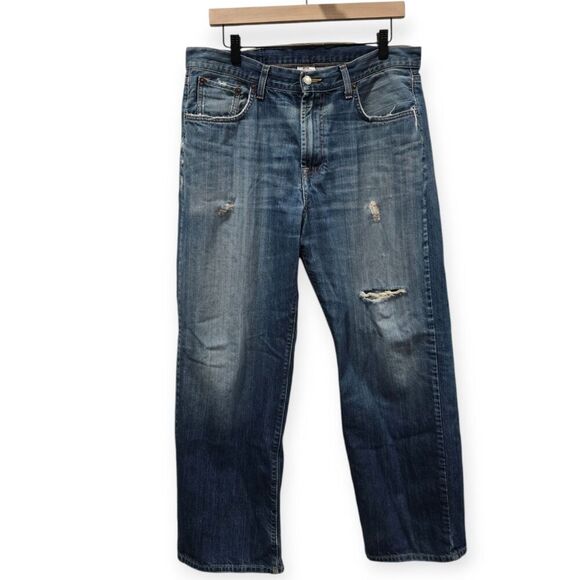 Vintage Lucky Brand Men's 34 x 29 Jeans Dungarees Distressed Loose Fit 90s Y2K - Picture 1 of 6